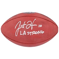 Justin Herbert Los Angeles Chargers Autographed Wilson Duke Full Color Football with "LA Strong" Inscription