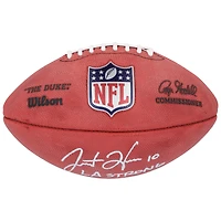 Ballon de football Wilson Duke en couleur autographié par Justin Herbert des Los Angeles Chargers avec l'inscription « LA Strong »