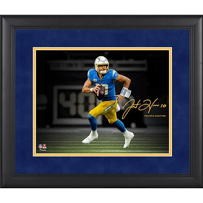 Justin Herbert Los Angeles Chargers Facsimile Signature Framed 11" x 14" Spotlight Photograph