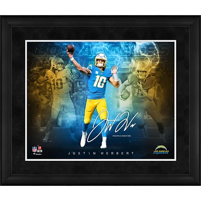 Justin Herbert Los Angeles Chargers Facsimile Signature Framed 16" x 20" Stars of the Game Collage