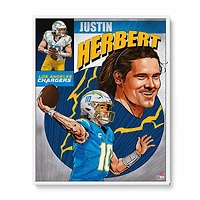 Justin Herbert Los Angeles Chargers Unsigned 16" x 20" Photo Print - Art by Brian Kong