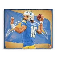 Justin Herbert Los Angeles Chargers Unsigned 16" x 20" Photo Print - Designed by Artist Brian Konnick