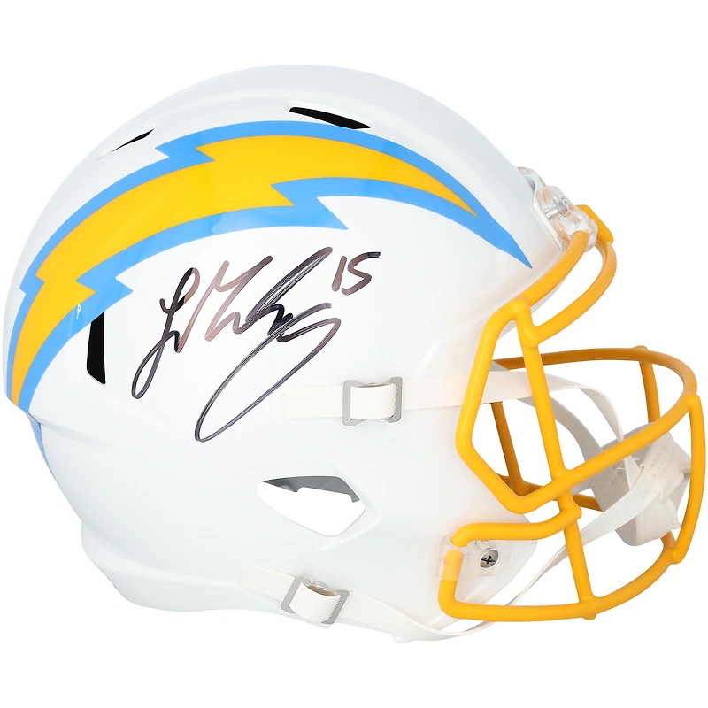 Casque réplique Riddell Speed autographié par Ladd McConkey des Chargers de Los Angeles