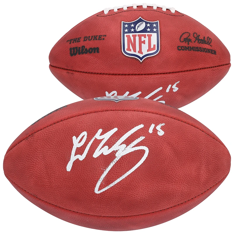 Ballon de football Wilson Duke en couleur, autographié par Ladd McConkey, Los Angeles Chargers