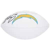 Ballon de football Wilson à panneau blanc autographié par Ladd McConkey, Los Angeles Chargers