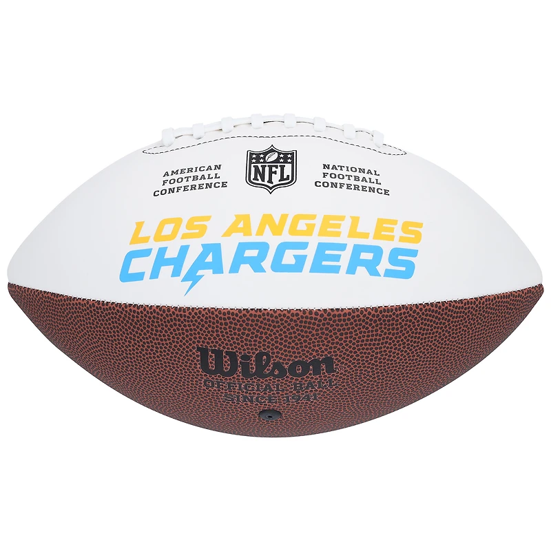 Ladd McConkey Los Angeles Chargers Autographed Wilson White Panel Football