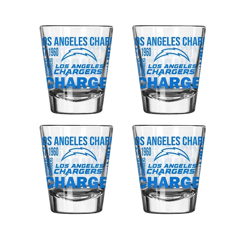 Ensemble de 4 verres à shot de 6 cl (2 oz) Logo Brands Los Angeles Chargers