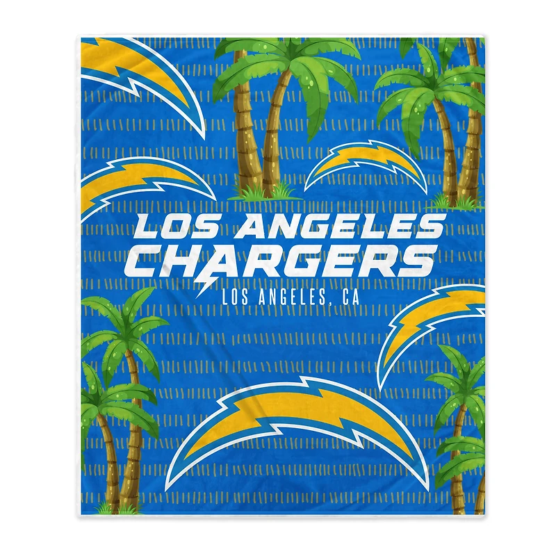 Couverture polaire avec logo de la ville natale des Chargers de Los Angeles (60'' x 70'')