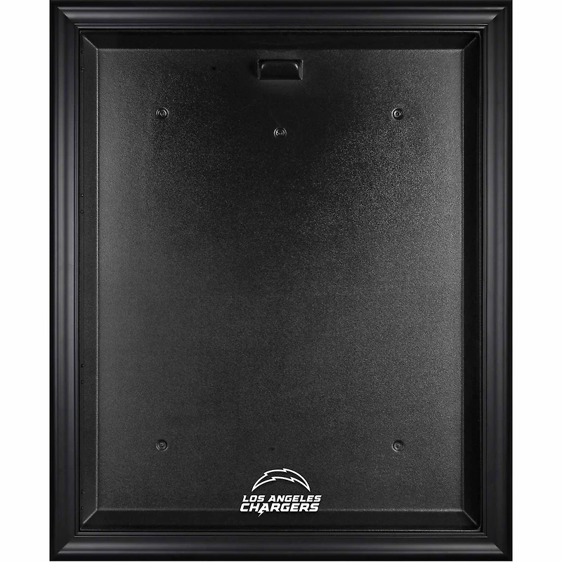 Vitrine de présentation du maillot avec logo de l'équipe des Chargers de Los Angeles à cadre noir