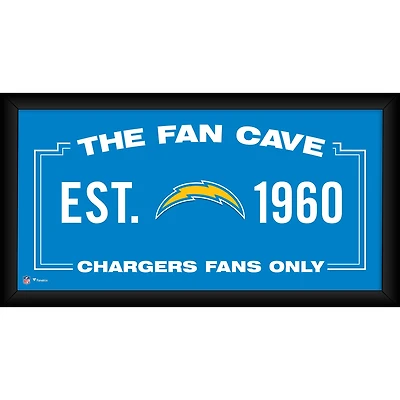 Los Angeles Chargers Framed 10" x 20" Fan Cave Collage