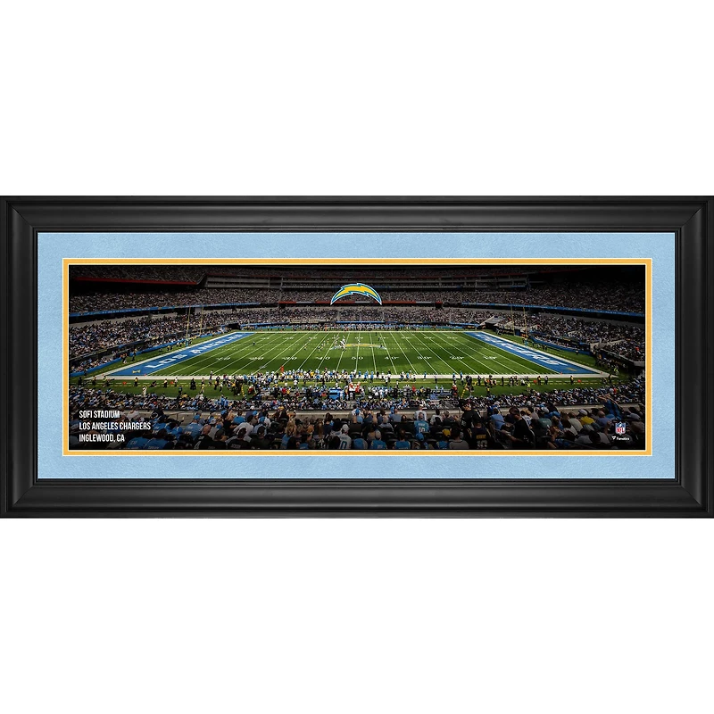 Photographie panoramique encadrée des Chargers de Los Angeles (10" x 30") du stade SoFi