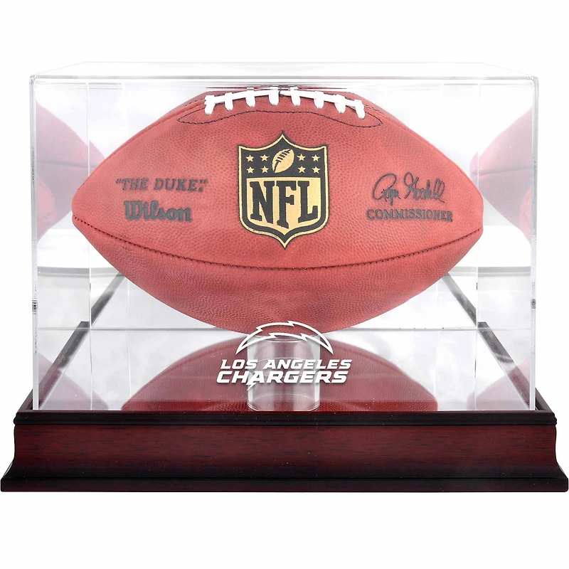 Los Angeles Chargers Mahogany Football Team Logo Display Case with Mirror Back