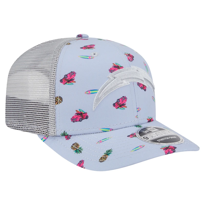 Casquette ajustable 9SEVENTY gris Los Angeles Chargers Adventure Surfboard de New Era pour homme