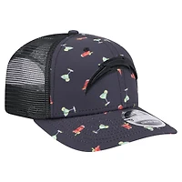 Men's New Era  Navy/Black Los Angeles Chargers Adventure Drinks Pattern 9SEVENTY Stretch-Snap Hat