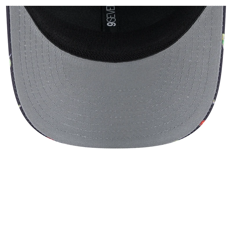 Men's New Era  Navy/Black Los Angeles Chargers Adventure Drinks Pattern 9SEVENTY Stretch-Snap Hat