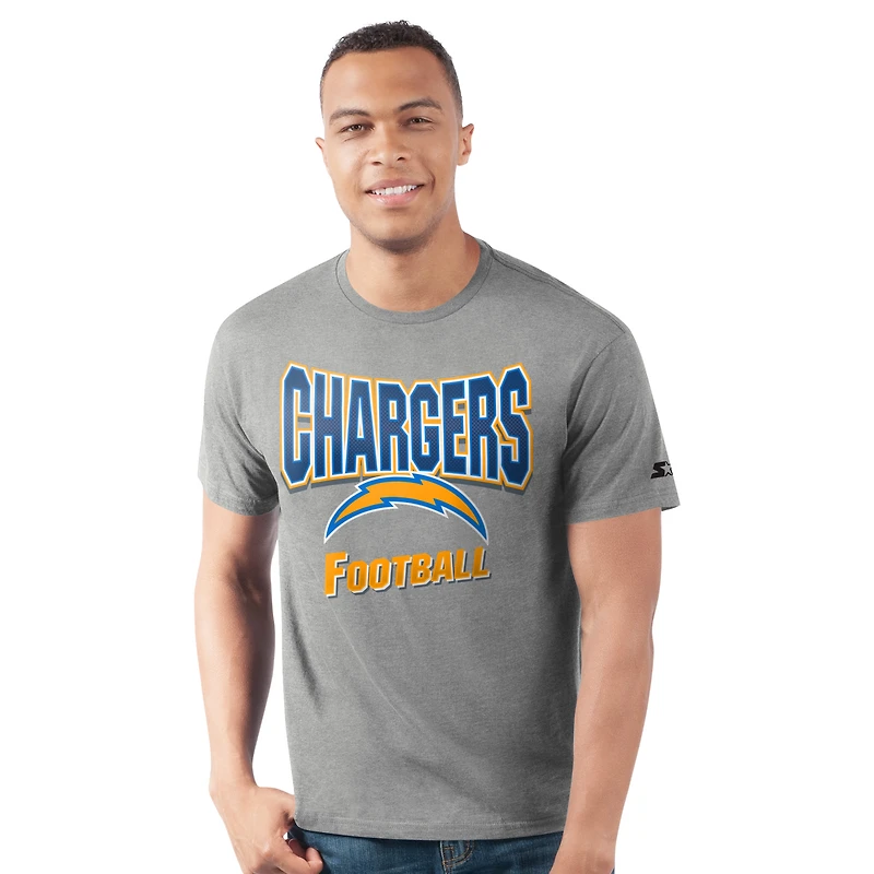 Men's Starter  Heather Gray Los Angeles Chargers Prime Time T-Shirt