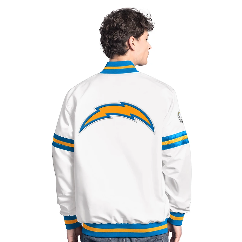 Veste universitaire blanche à boutons-pression Scout des Chargers de Los Angeles pour homme