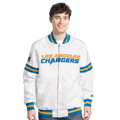 Veste universitaire blanche à boutons-pression Scout des Chargers de Los Angeles pour homme