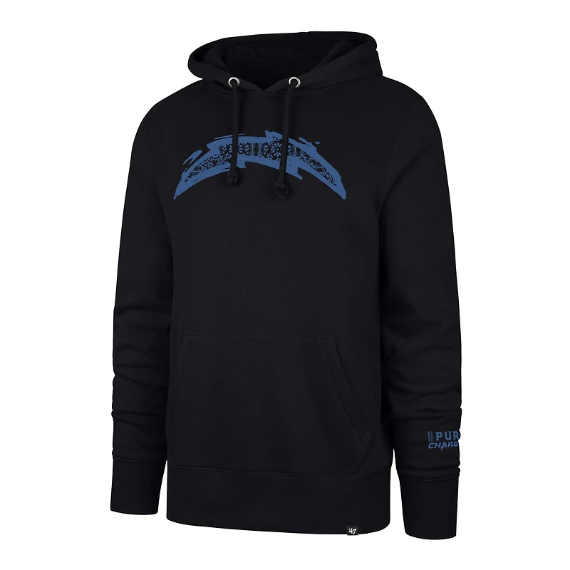 Sweat à capuche noir « 47 » pour homme des Chargers de Los Angeles, La Familia Headline
