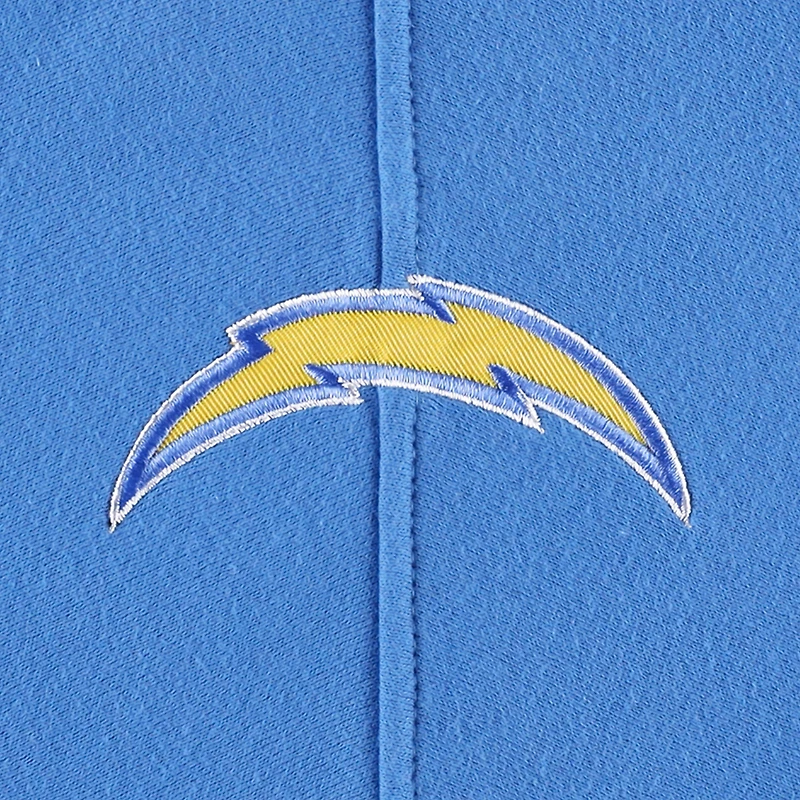 Men's '47 Los Angeles Chargers Heather Gray Gridiron Lace-Up Pullover Hoodie
