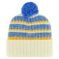 Bonnet en tricot à revers Tavern '47 Natural Los Angeles Chargers pour hommes avec pompon