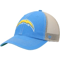 Casquette trucker Trawler Clean Up pour homme, bleu poudre/naturel, Los Angeles Chargers, modèle 47