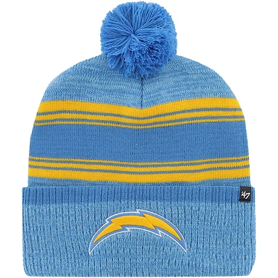 Bonnet en tricot à revers dégradé '47 Los Angeles Chargers pour hommes avec pompon