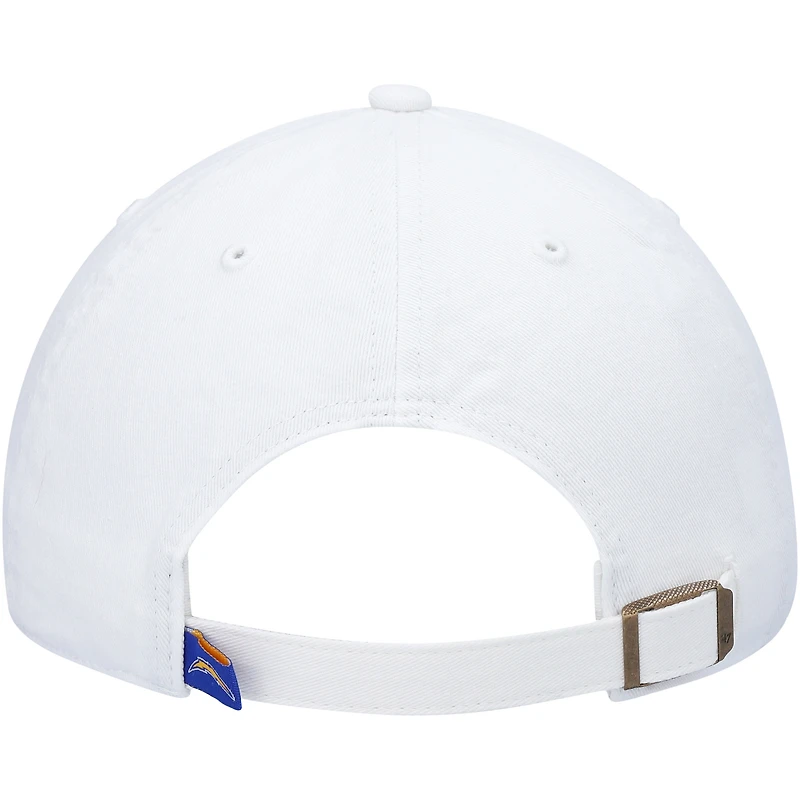 Casquette ajustable blanche Los Angeles Chargers « Clean Up » n° 47 pour homme