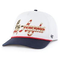 Casquette ajustable blanche patriotique à revers des Chargers de Los Angeles pour homme, modèle 1947