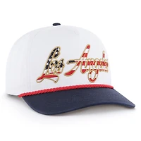 Casquette ajustable blanche patriotique à revers des Chargers de Los Angeles pour homme, modèle 1947