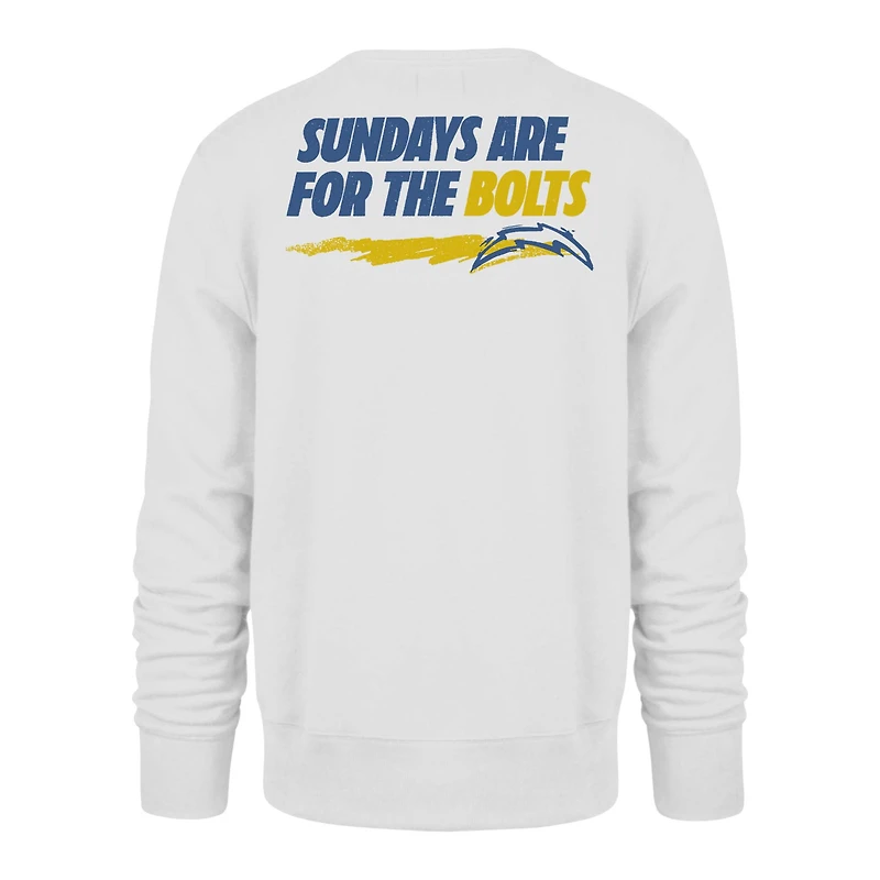 Sweat-shirt blanc Los Angeles Chargers '47 pour homme : le dimanche est les Bolts Backer