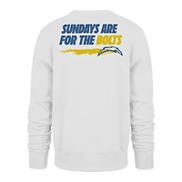Sweat-shirt blanc Los Angeles Chargers '47 pour homme : le dimanche est les Bolts Backer