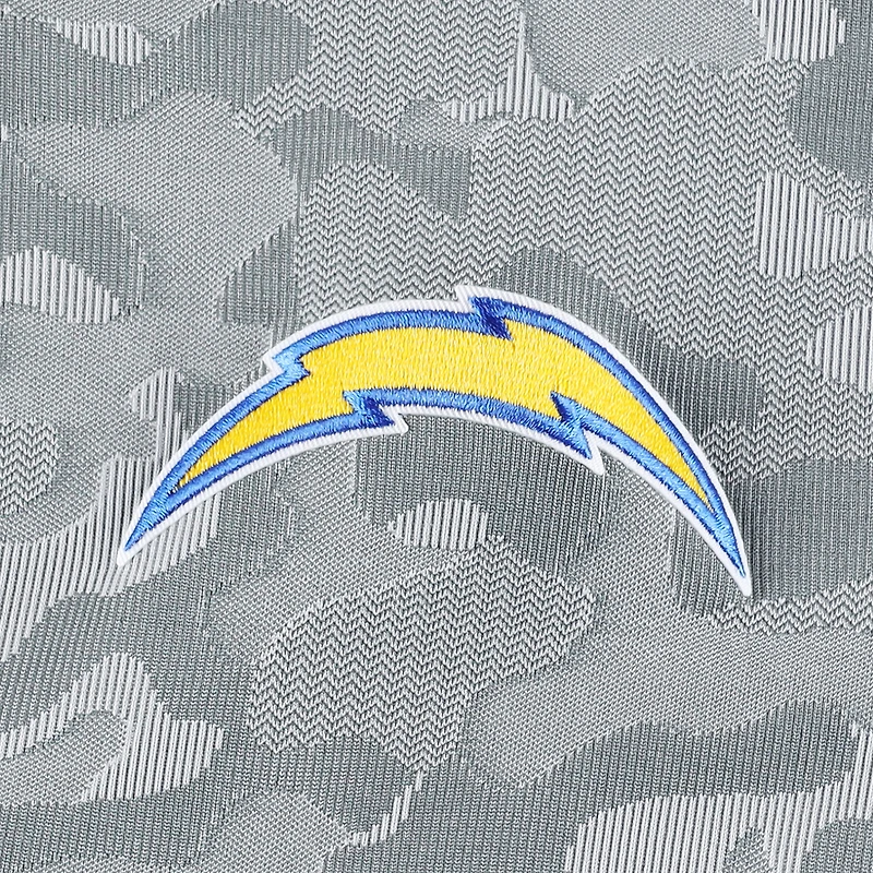 Men's Antigua Gray Los Angeles Chargers Brigade Quarter-Zip Sweatshirt