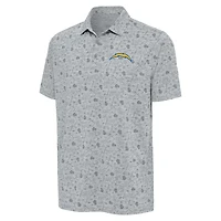 Men's Antigua Heather Gray Los Angeles Chargers Relentless Polo