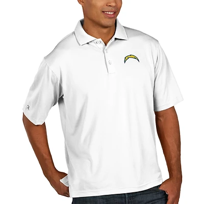 Polo piqué Xtra Lite Antigua blanc pour homme, grandes tailles, Los Angeles Chargers