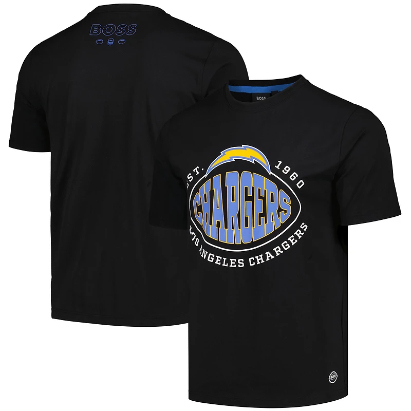 Men's BOSS X NFL Black Los Angeles Chargers Trap T-Shirt
