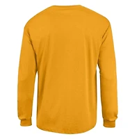 Men's Champion Gold Los Angeles Chargers Arch Over Logo Long Sleeve T-Shirt