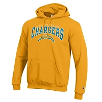 Men's Champion Powder Blue Los Angeles Chargers Powerblend Arch over Logo Hoodie