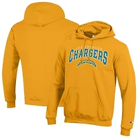 Men's Champion Powder Blue Los Angeles Chargers Powerblend Arch over Logo Hoodie