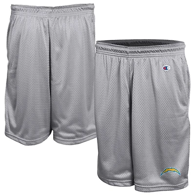 Men's Champion Gray Los Angeles Chargers Classic Mesh Shorts