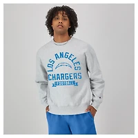 Men's Champion  Heather Gray Los Angeles Chargers Reverse Weave Fleece Pullover Sweatshirt