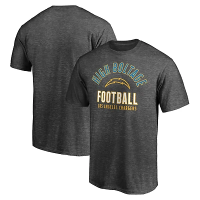 Men's  Charcoal Los Angeles Chargers Nickname Arc T-Shirt