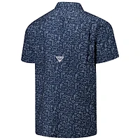 Men's Columbia PFG Navy Los Angeles Chargers Super Slack Tide Omni-Wick Button-Up Shirt