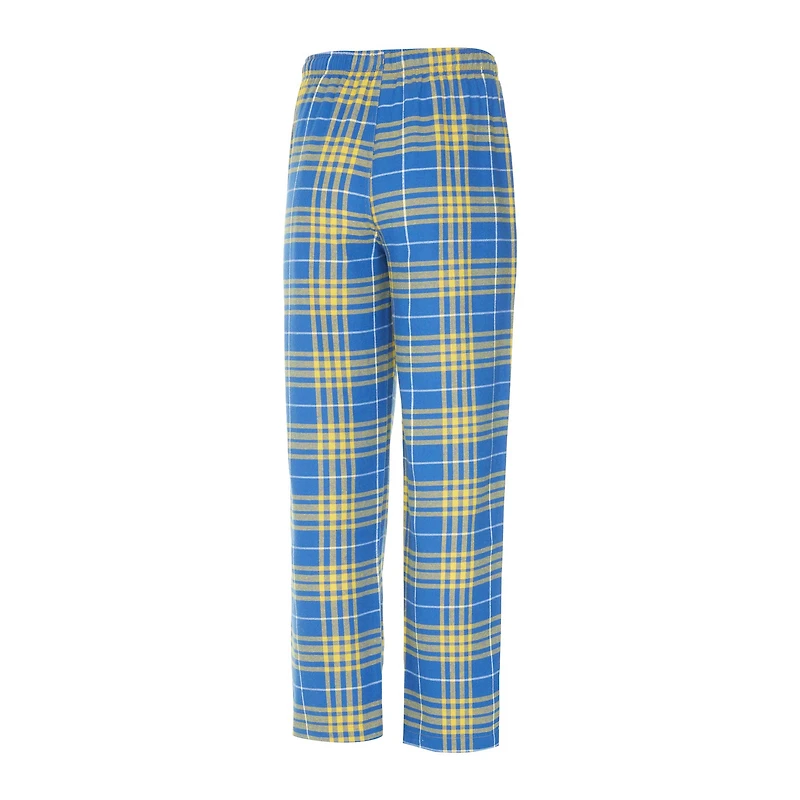Ensemble de nuit Concepts Sport bleu poudre/or pour homme, haut et pantalon en flanelle Vector Los Angeles Chargers