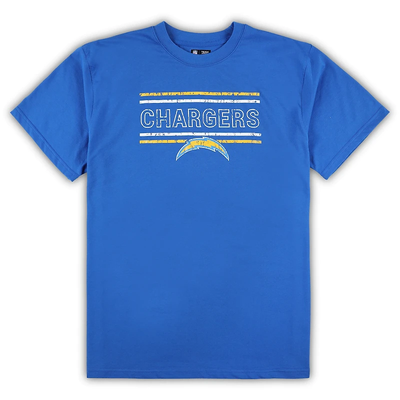 Pyjama en flanelle Los Angeles Chargers Big & Tall Concepts Sport pour homme, bleu poudré/gris