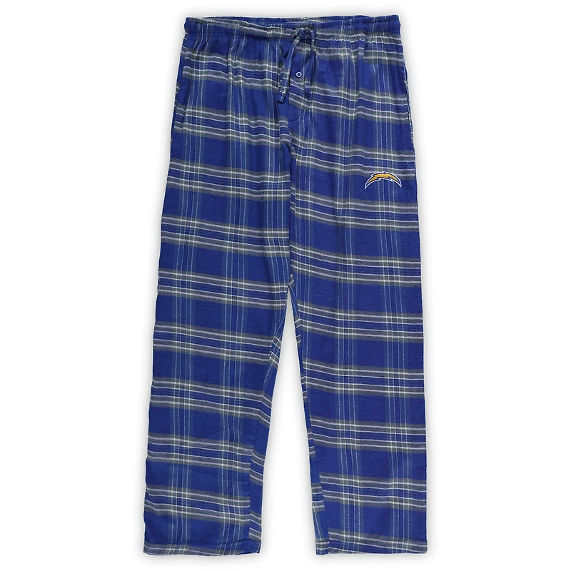 Pyjama en flanelle Los Angeles Chargers Big & Tall Concepts Sport pour homme, bleu poudré/gris