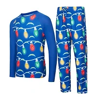 Men's Concepts Sport  Royal Los Angeles Chargers Garland Knit Raglan Long Sleeve Top and Pants Set