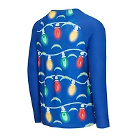 Men's Concepts Sport  Royal Los Angeles Chargers Garland Knit Raglan Long Sleeve Top and Pants Set