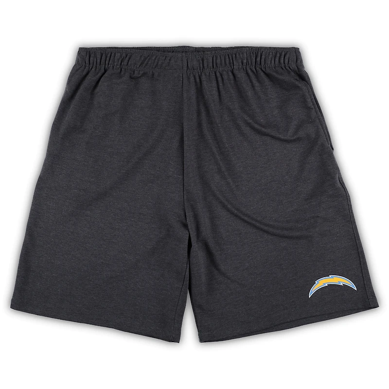 Men's Concepts Sport White/Charcoal Los Angeles Chargers Big & Tall T-Shirt and Shorts Set