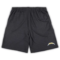Men's Concepts Sport White/Charcoal Los Angeles Chargers Big & Tall T-Shirt and Shorts Set